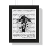 Lyrics Song -- Black framed poster/ 11"x14" --  Steve and Tom
