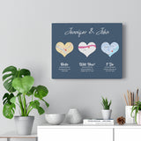 Met Engaged Married Map -- Canvas 11"X14" -- 1 -- Jennifer & John