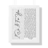 Lyrics Song -- White framed poster/ 16"x20" -- Nia & Jimy 11•17•07