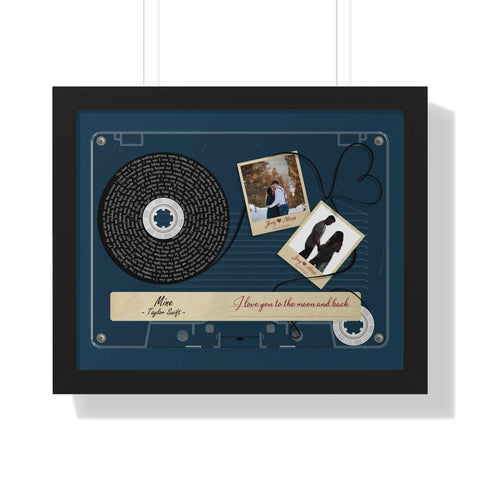 Cassette -- Joey & Alexa 02.18.2020 -- Black framed 16x20 -- Printify
