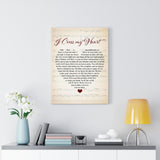 Lyrics -- I Cross My Heart -- Canvas 18x24 -- 32 -- Printify