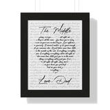 Music Lyrics Song -- White framed poster/ 11"x14" -- Love, Dad