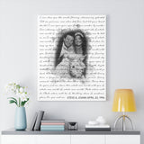 Music Song Lyrics  -- Canvas 24x30 --  Steve & JoAnn  April 20, 1996 -- Printify