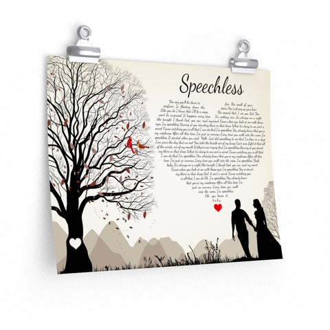 Song Lyrics -- Speechless (Dan+Shay) -- 11''x14'' -- Printify