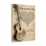 Music Song Lyrics -- Canvas 18"X24" -- Beneath a Painted Sky
