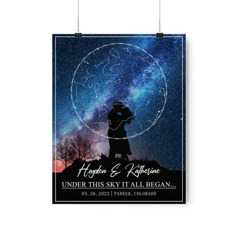 Printify Premium Matte 11x14 Poster - Hayden & Katherine - Parker, Colorado 03.26.2022 - Star BGA