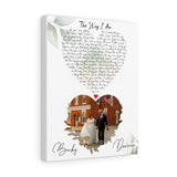 Music Lyrics Song -- Canvas 11"X14" -- Becky and Darren