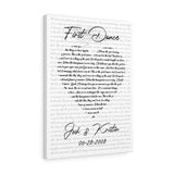 Music Lyrics Song -- Canvas 18"X24" -- Josh & Kristin