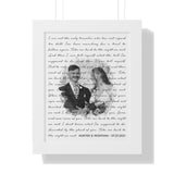 Lyrics -- Hunter & Montana 07.23.2021 -- White framed 11x14 -- Printify