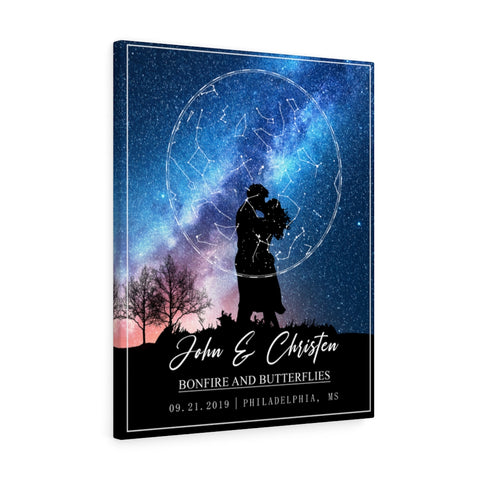 Star map -- Christen & John 09.21.2019 -- Canvas 24x30 -- Printify