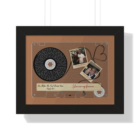 Cassette -- Francisco & Teresa 04-19-2009 -- Black framed 11x14 -- Printify