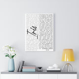Lyrics -- Justine & Steve 02.98 -- Canvas 18x24 -- Printify