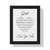 Lyrics Song -- Black Framed poster/ 12”x16” -- I LOVE YOU, MOM 2
