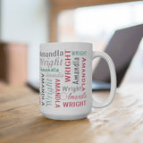 First Last Name Mug -- 15oz -- Pink/Green -- Amandla -- printify (spoke)