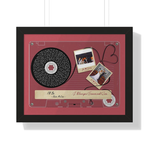 Cassette -- Joe & Ginny 05-25-02 -- Black framed 16x20 -- Printify