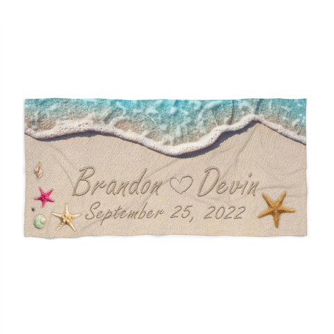 Towel for Bridesmaids -- 36" × 72" -- Brandon and Devin