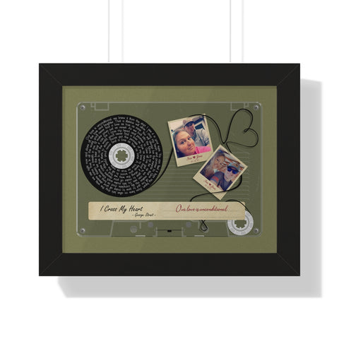 Cassette -- Ian and Jenn 10-31-17 -- Black framed 11x14 -- Printify