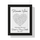 Lyrics -- Robert & Nancy Costello June 2022 -- Black framed 12x16 -- Printify