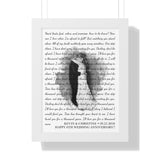Lyrics Song -- White framed poster/ 12"x16" -- Kevin & Christine