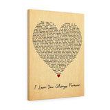 Lyrics -- I Love You Always Forever -- Canvas 18x24 -- Printify