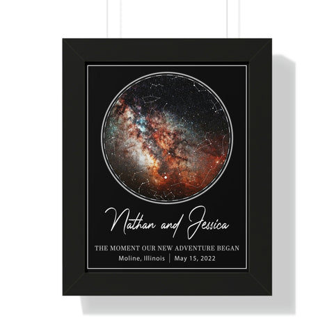 Printify Black Framed 11x14 Poster - S7 Black - Nathan and Jessica - Moline, Illinois May 15, 2022