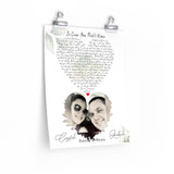 Lyrics Song -- poster/ 11''x14'' -- Andrew & Crystal Forever & Always