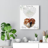 Music Lyrics Song -- Canvas 11"X14" -- Becky and Darren