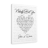 Music Lyrics Song -- Canvas 24"x30" -- Nobody But You