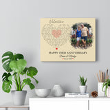 Lyrics -- Dennis & Marilyn 02.14.1999 -- Canvas 11x14 -- Printify