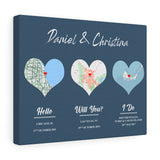 Love Anniversary Print -- Canvas  11"X14" -- Daniel & Christina