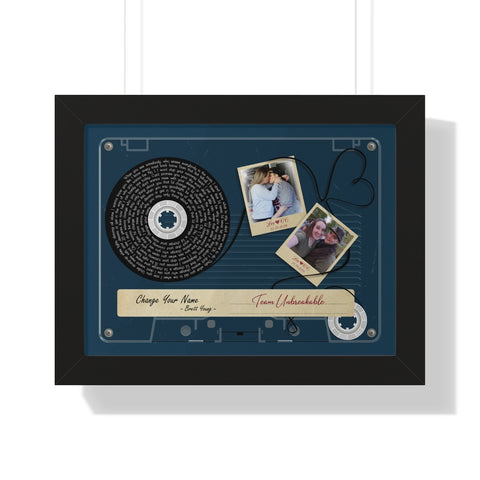 Cassettes-Tape Prints -- Black Framed poster/ 12”x16” -- Lex & CC