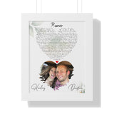 Lyrics -- Dustin & Hailey 09.12.19 -- White framed 11x14 -- Printify