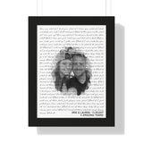 Lyrics -- Erik & Lauren 11/29/2017 -- Black framed 12x16 -- Printify