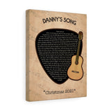 Music Lyrics Song -- Canvas 11"X14" -- Danny's Song