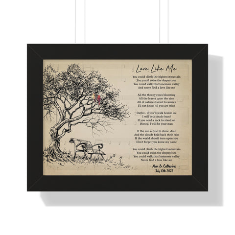 Printify Black Framed 14x11 Poster - Love Like Me July 10th 2022 - Alan & Catherine