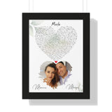Lyrics -- Monica & Moises -- Black framed 12x16 -- Printify