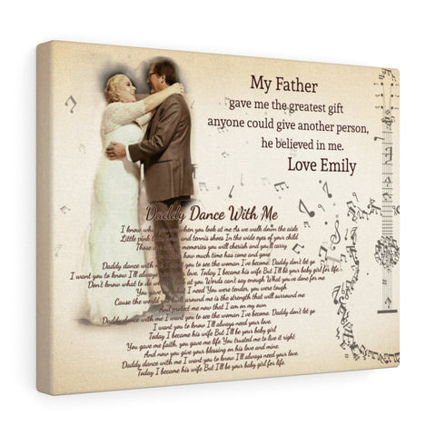 Daddy Family Prints -- Canvas 11"X14" -- Love Emily