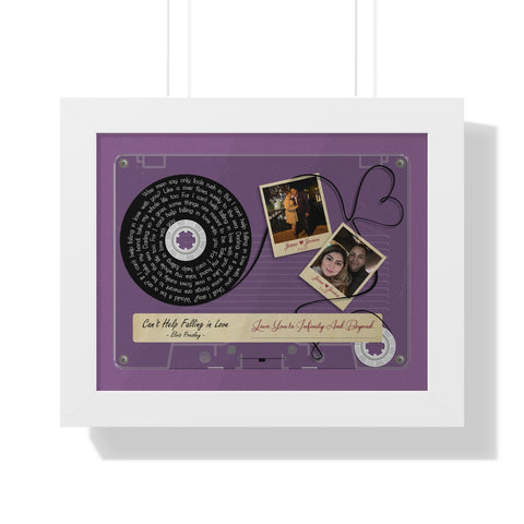 Cassette -- Jaime & Jessica 8-6-21 -- White framed 11x14 -- Printify