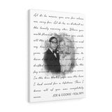 Lyrics -- Joe & Cookie 9.04.1971 -- Canvas 18x24 -- printify