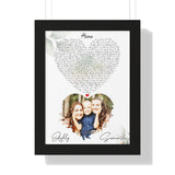 Lyrics -- Samantha & Ashly -- Black framed 12x16 -- Printify