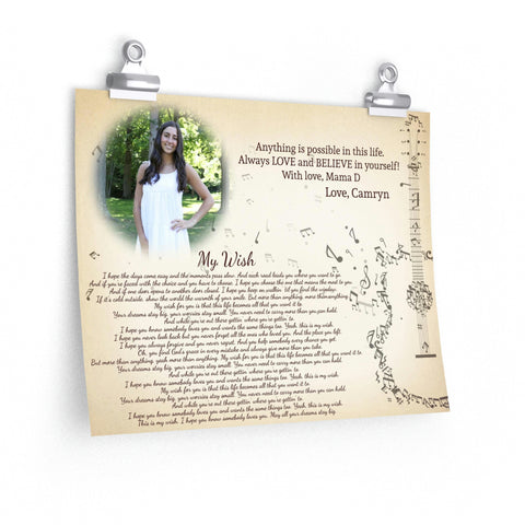 Printify Premium Matte 14x11 Poster - My Wish Camryn - Always LOVE and BELIEVE in yourself! ~ With love, Mama D