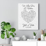 Lyrics -- Yili & Victor 12.04.2020 -- Canvas 12x16 -- Printify