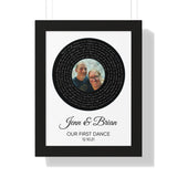 Vinyl -- Jenn & Brian 12-10-21 -- Black framed 12x16 -- Printify