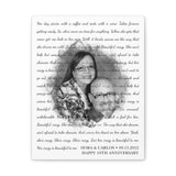 Lyrics Song -- Canvas  11"X14" -- Dora & Carlo 09.15.2012