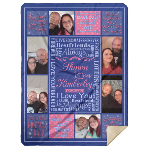 Valentine's Day Mink Sherpa Blanket 60x80 -- Shawn & Kimberley