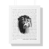 Lyrics -- Cody & Aliy July 4th 2020 -- White framed 16x20 -- Printify