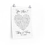 Lyrics Song -- Poster/ 16''x20'' -- Tiffany & Henry