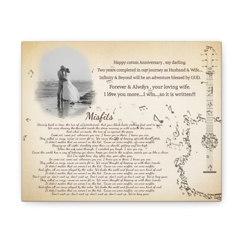 Family Prints -- Canvas 8"x10" -- Happy cotton Anniversary