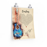Lyrics Song -- poster/ 11''x14'' --  Everlong (Foo Fighters)