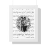 Lyrics Song -- Black Framed poster/ 12”x16” -- Mikki & Halle